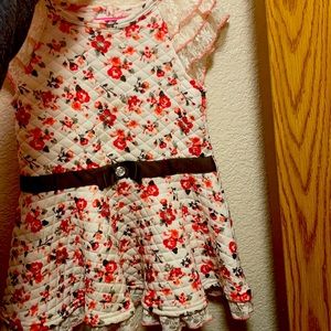 Baby doll white and pink dress